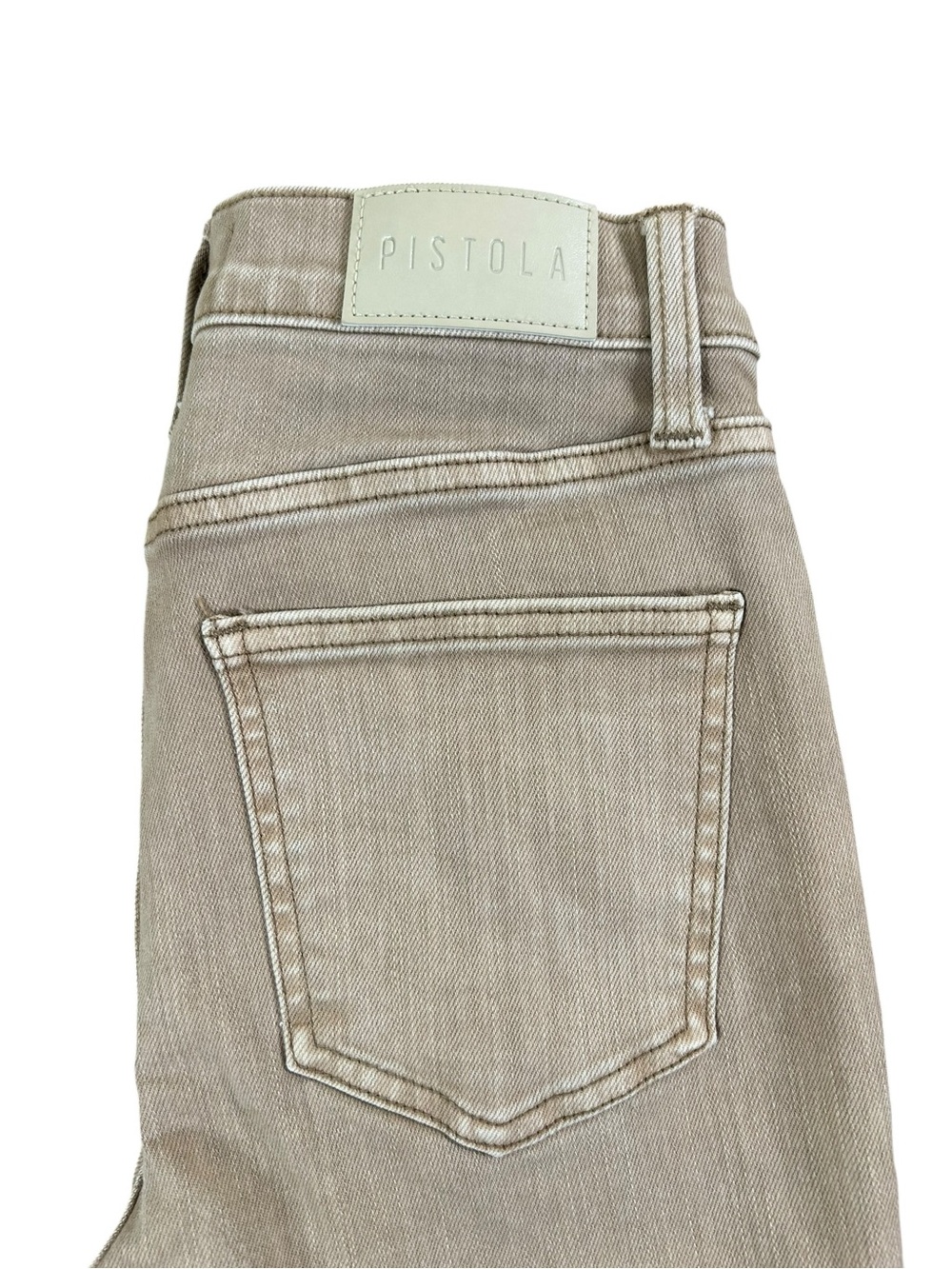 PISTOLA Lennon High Rise Crop Boot Jeans Mink Snow Taupe Sz 25 Stretch Neutral - Picture 2 of 16